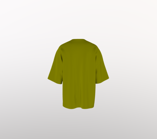 Premium Olive Un-Printed Oversized T-shirt - Image 2